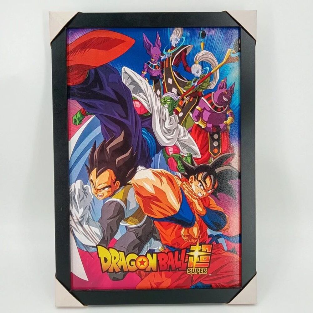 Dragon Ball Super Framed Wall Art Goku Vegeta Beerus Whis Anime Poster 19x13